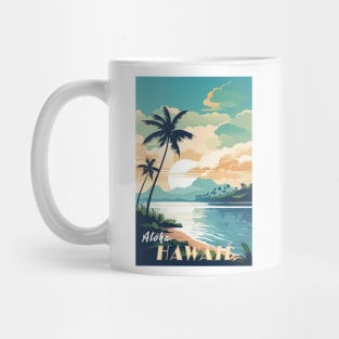 Hawaii Vintage Retro Travel Poster Mug